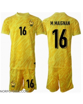 Billige Fotballdrakt Frankrike Mike Maignan #16 Keeper Replika Hjemmedraktsett Barn EM 2024 Kortermet (med bukser)